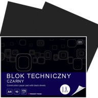 Technický blok INTERDRUK, čierny A4, 10 listov