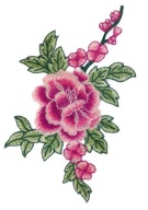 Nášivka nášivka ružová ruža výšivka FLOWER Large