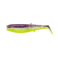Savage Gear Cannibal Shad 6,8 ​​cm fialová trblietavá bomba pre ostrieža