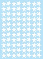 STARS samolepky Hviezdy 3cm 88ks MATNÁ BIELA