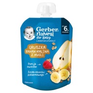 Gerber pena Hruška banán malina s müsli po 6 mesiacoch