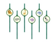 Slamky zo sady Safari Animals, 6 ks BIO ECO