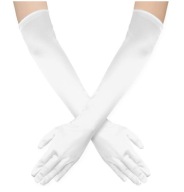 DLHÉ BIELE RUKAVICE RETRO DOPLNKY 60 CM
