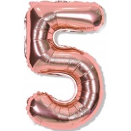 Fóliový balón číslo 5 ROSE GOLD narodeninová dekorácia číslo FIVE 40cm