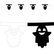 BANNER DUCHOVNÁ GARLANDA halloweenskí duchovia biela a čierna