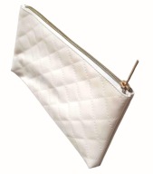 Veľká biela kozmetická taštička na zips, 25 cm