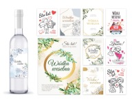 Alkoholové nálepky Svadobná vodka + Váš text 13 ks
