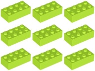LEGO 3001 BRICK 2x4 limetka NOVINKA (20g) 9 ks.
