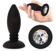SILIKÓNOVÁ ANÁLNA Zátka, dĺžka 7 cm, priemer. 2,2 cm ANÁLNA ZÁSTRČKA S KRYŠTÁLOM