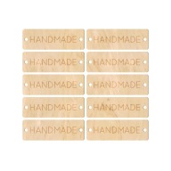 Drevený štítok s nápisom Handmade, 10 ks
