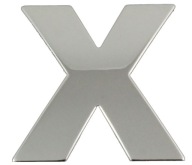 Nálepka Emblém Chrome 3D Číslo Písmeno Písmeno X