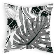 Bavlnená obliečka na vankúš 40x40 cm, sivá so vzormi monstera