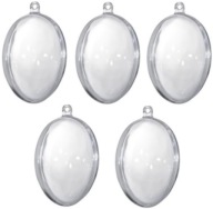 Vajíčka Akrylové vajíčko otvárateľné plastové priehľadné DIY 8cm 5ks.