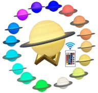 3D SATURN TOUCH NOČNÁ LAMPA 20 REŽIMOV + DIAĽK