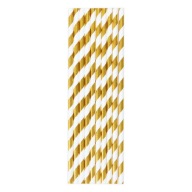 TUBE slamky, papierové pásiky, zlatá CHEVRON, biela