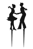 Latino Dance Couple Dancing Topper Dancers čierne plexisklo