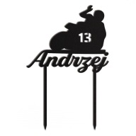 čierny motorový topper 3 číslo názov dekorácia