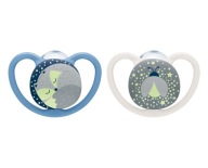 NUK SILIKÓNOVÝ cumlík 0-6m SPACE NIGHT BLUE