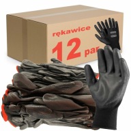 Manuálne dielenské rukavice s čiernym náterom Pu-black 9 - L