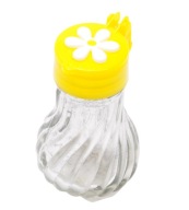 SOĽNIČKA, SKLO A PLAST, ZDOBENÁ ŽLTÁ