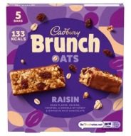 1x 160g CADBURY Brunch Oats Hrozienka cereálne tyčinky UK
