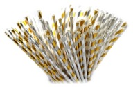 PAPIEROVÉ SLAMKY 205x6 mm EKO ZLATÉ S PRÚŽKAMI 10 KS