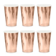 Rose Gold poháre na sliepky - 6 ks