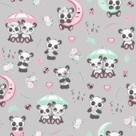 Flanelová vreckovka Panda Grey