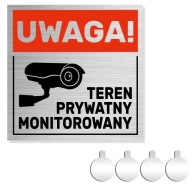 NEREZ NEREZ Dverová/stenová doska POZOR KAMERA SÚKROMNÉHO PRIESTORU 10x10 Alu.
