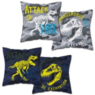 Svietiaca obliečka na vankúš 40x40 T-rex bavlna