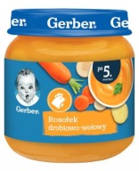 Gerber Domáci kurací a hovädzí vývar 5m+ 125g