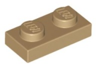 LEGO TANIER 1X2 TMAVÁ BÉŽOVÁ Č. 3023 4 KS