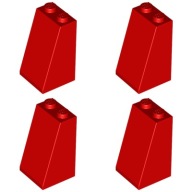 LEGO 3684c DRÁŽKOVÉ KROVINKY 2x2x3 červené (15g) 4 ks.