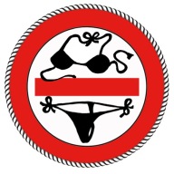 Zákaz nosenia bikín - okrúhla nálepka 10 cm