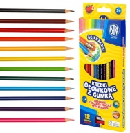 Stierateľné ceruzkové pastelky s gumou pre deti 12 farieb 3+ Astra