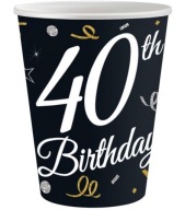 HAPPY BIRTHDAY PAPIEROVÉ POHÁRKY 40 pohárov, 6 ks