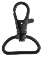 Kovová rybia karabína Matt Black Keychain Keychain Backpack Bag Clock 25mm