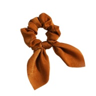 Gumička do vlasov, gumička, šatka, dlhá oranžová mašľa, semiš