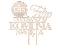 IHS topper na prvé sväté prijímanie, ozdoba torty IHS