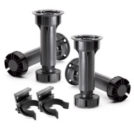 4 x kuchynská noha H-100 mm + 2 x klip, schválená 350 kg