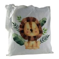 bavlnená nákupná taška s potlačou LION, EKO nákupná taška 38x42cm