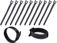 VELCRO BAND organizér na káble 210x12mm Strong Black TIES 10 kusov