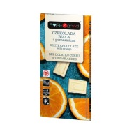 Biela čokoláda s pomarančom, bez pridaného cukru, 75g PURE&GOOD
