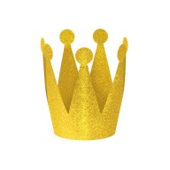 Klobúky Plastová narodeninová korunka, zlatá, 3 ks