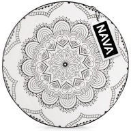 VEČEROVÝ tanier, plytký, veľký, na večeru, porcelán, biely, čierny, MANDALA, 27 cm