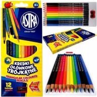 Astra Vision Trojuholníkové ceruzkové pastelky 12 farieb do školy + tepl. Astra