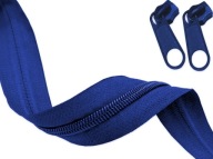 Zips páska 3mm špirálový zips MODRÁ 10m + 20 zipsov
