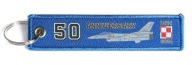 50 rokov ikony letectva F-16, modrá kľúčenka ODSTRÁŇTE PRED LETOM