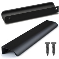 ÚCHYTKA NA NÁBYTOK S DLHÝM OKRAJOM PRE KUCHYŇSKÝ SKRIŇOVÝ NÁBYTOK, ČIERNA 160 mm