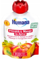 HUMANA Jablkovo-broskyňovo-mangová pena po 8 mesiacoch 90g